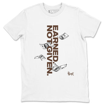AJ12 Baroque Brown shirts to match jordans Earned Not Given best t shirts to wear with jordans SoleFly x Jordan 12 Baroque Brown match shoes to clothes SNRT Sneaker Tees unisex cotton White 2 shirts