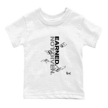 12s Black Wolf Grey shirts to match jordans Earned Not Given sneaker match tees Air Jordan 12 Barons SNRT Sneaker Release Tees Youth Baby White 2 crew neck shirts