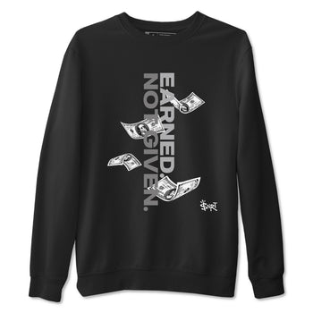 12s Black Wolf Grey shirts to match jordans Earned Not Given sneaker match tees Air Jordan 12 Barons SNRT Sneaker Release Tees unisex cotton Black 2 crew neck shirts