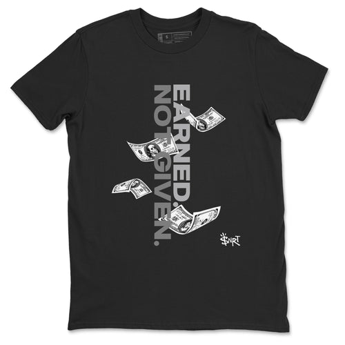 12s Black Wolf Grey shirts to match jordans Earned Not Given sneaker match tees Air Jordan 12 Barons SNRT Sneaker Release Tees unisex cotton Black 2 crew neck shirts