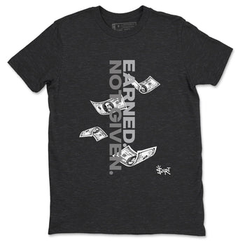 12s Black Wolf Grey shirts to match jordans Earned Not Given sneaker match tees Air Jordan 12 Barons SNRT Sneaker Release Tees unisex cotton Charcoal Heather 2 crew neck shirts