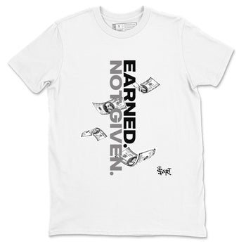 12s Black Wolf Grey shirts to match jordans Earned Not Given sneaker match tees Air Jordan 12 Barons SNRT Sneaker Release Tees unisex cotton White 2 crew neck shirts