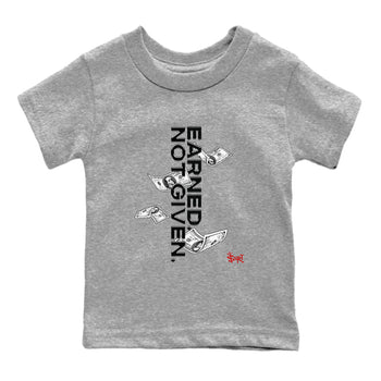 14s Black Toe t shirts to match sneakers Earned Not Given sneaker match tees Air Jordan 14 Black Toe shirt SNRT Sneaker Tees Youth Baby Heather Grey 2 tee