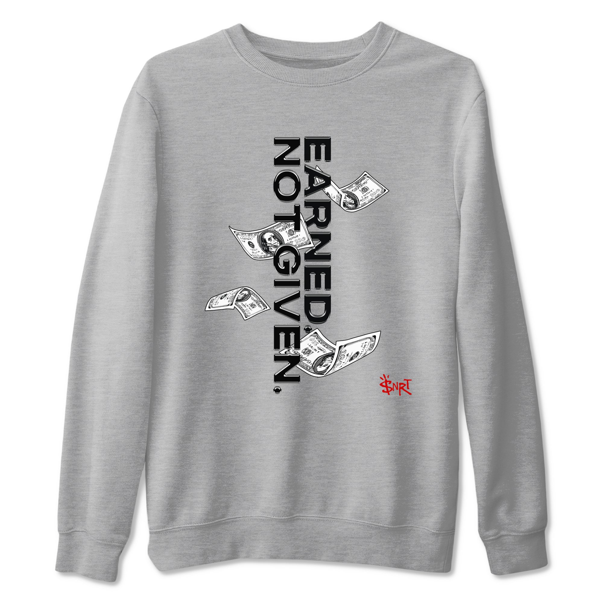 14s Black Toe t shirts to match sneakers Earned Not Given sneaker match tees Air Jordan 14 Black Toe shirt SNRT Sneaker Tees unisex cotton Heather Grey 2 shirts