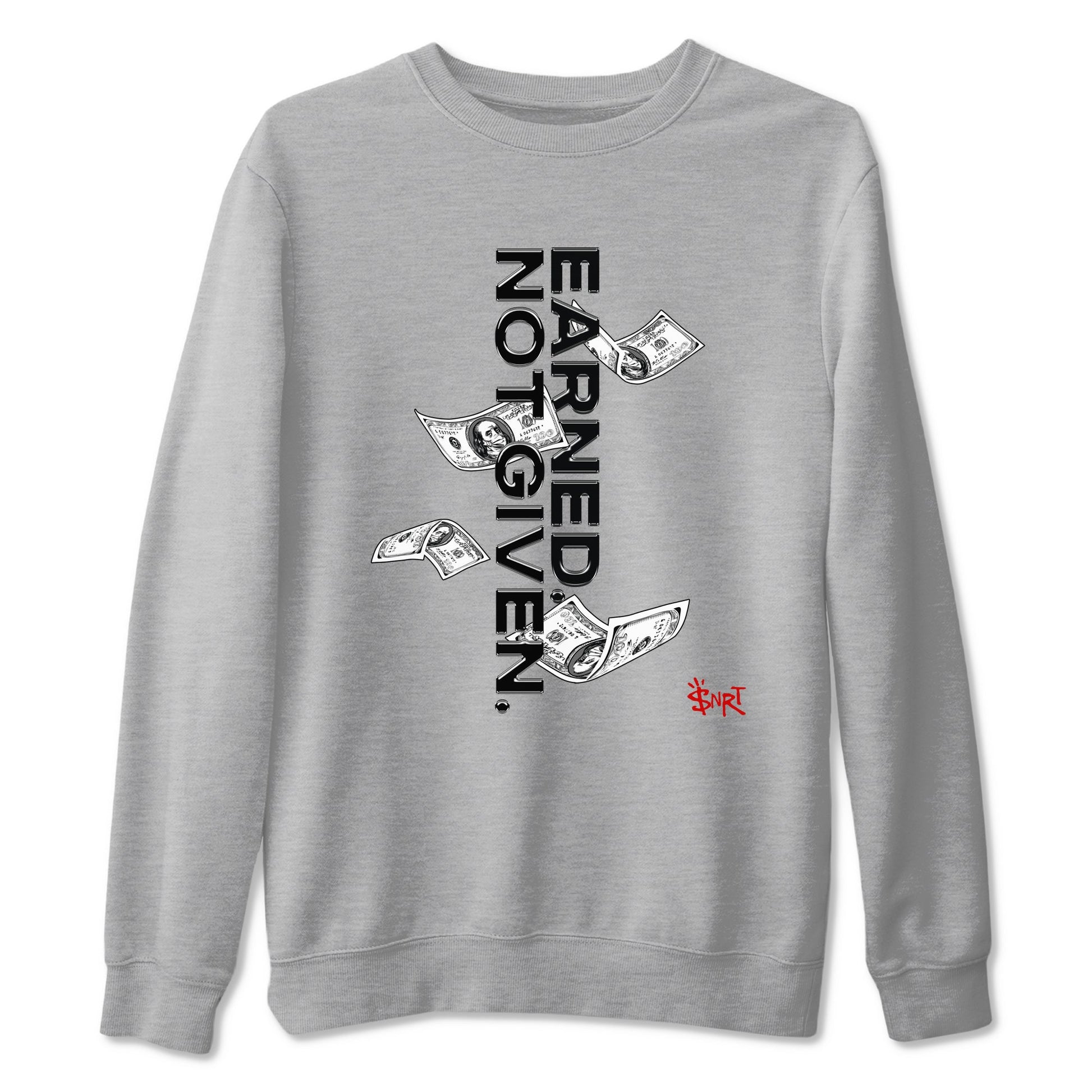 14s Black Toe t shirts to match sneakers Earned Not Given sneaker match tees Air Jordan 14 Black Toe shirt SNRT Sneaker Tees unisex cotton Heather Grey 2 shirts