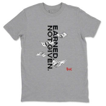 14s Black Toe t shirts to match sneakers Earned Not Given sneaker match tees Air Jordan 14 Black Toe shirt SNRT Sneaker Tees unisex cotton Heather Grey 2 shirts
