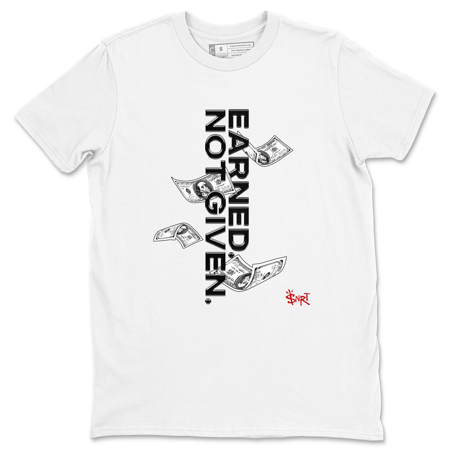 14s Black Toe t shirts to match sneakers Earned Not Given sneaker match tees Air Jordan 14 Black Toe shirt SNRT Sneaker Tees unisex cotton White 2 shirts