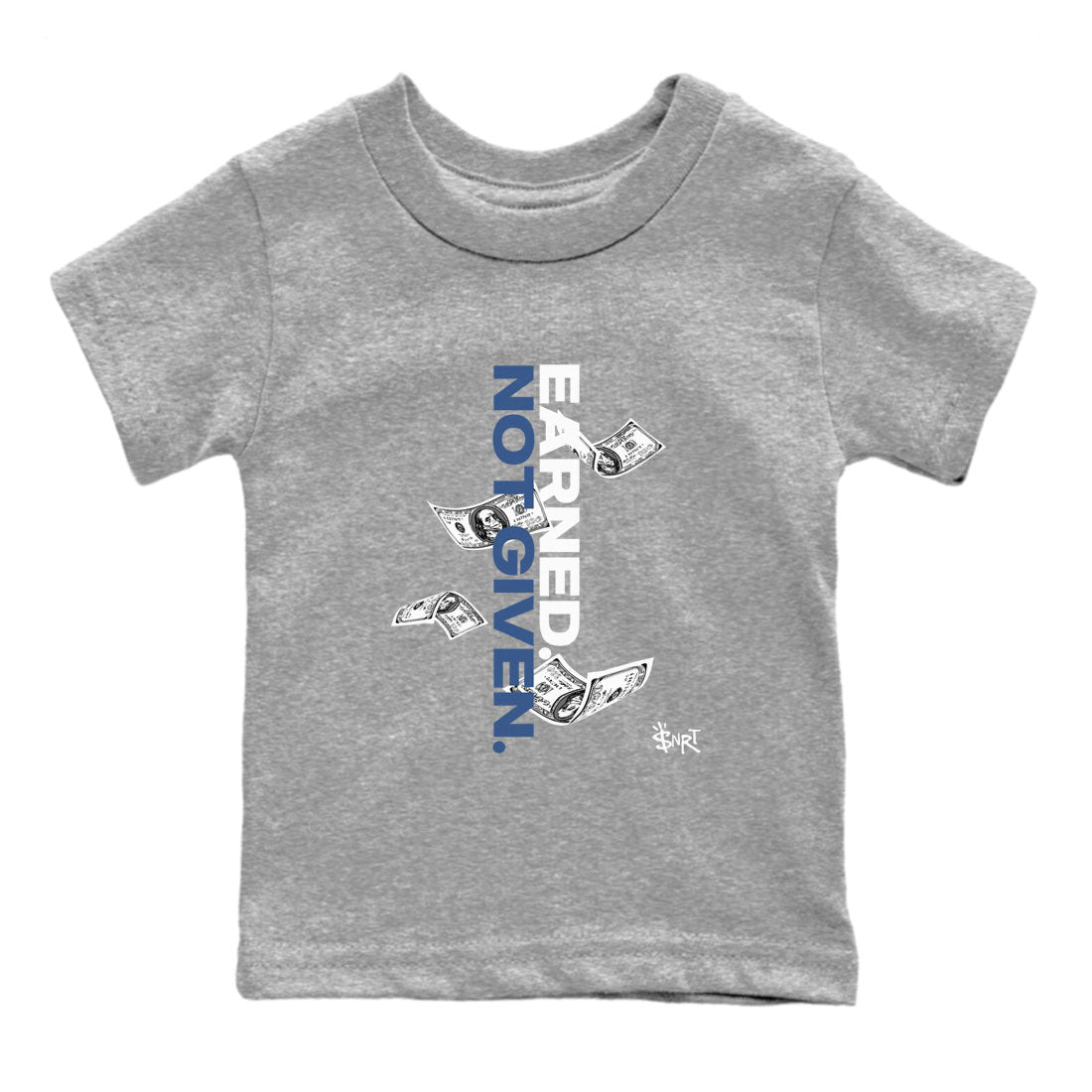 3s For The Love to match jordans Earned Not Given best t shirts to wear with jordans A Ma Maniere x Air Jordan 3 Diffused Blue match shoes to clothes SNRT Sneaker Tees Youth Baby Heather Grey 2 tee