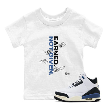 3s For The Love to match jordans Earned Not Given best t shirts to wear with jordans A Ma Maniere x Air Jordan 3 Diffused Blue match shoes to clothes SNRT Sneaker Tees Youth Baby White 1 tee