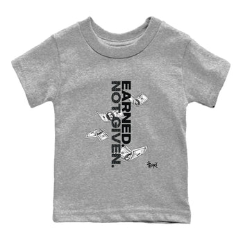 3s Black Cat shirts to match jordans Earned Not Given sneaker match tees Air Jordan 3 Retro Black Cat match shoes to clothes SNRT Sneaker Tees Youth Baby Heather Grey 2 tee