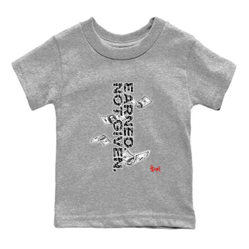 3s Black Cement shirts to match jordans Earned Not Given sneaker match tees Air Jordan 3 Black Cement match shoes to clothes SNRT Sneaker Tees Youth Baby Heather Grey 2 tee