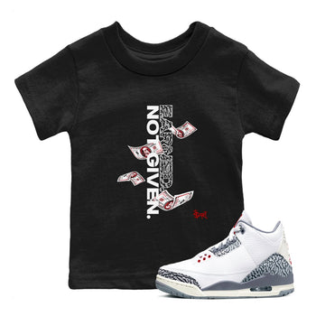 3s Cement Grey shirts to match jordans Earned Not Given sneaker match tees Air Jordan 3 Cement Grey SNRT Sneaker Release Tees Youth Baby Black 1 crew neck shirts