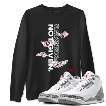 3s Cement Grey shirts to match jordans Earned Not Given sneaker match tees Air Jordan 3 Cement Grey SNRT Sneaker Release Tees unisex cotton Black 1 crew neck shirts