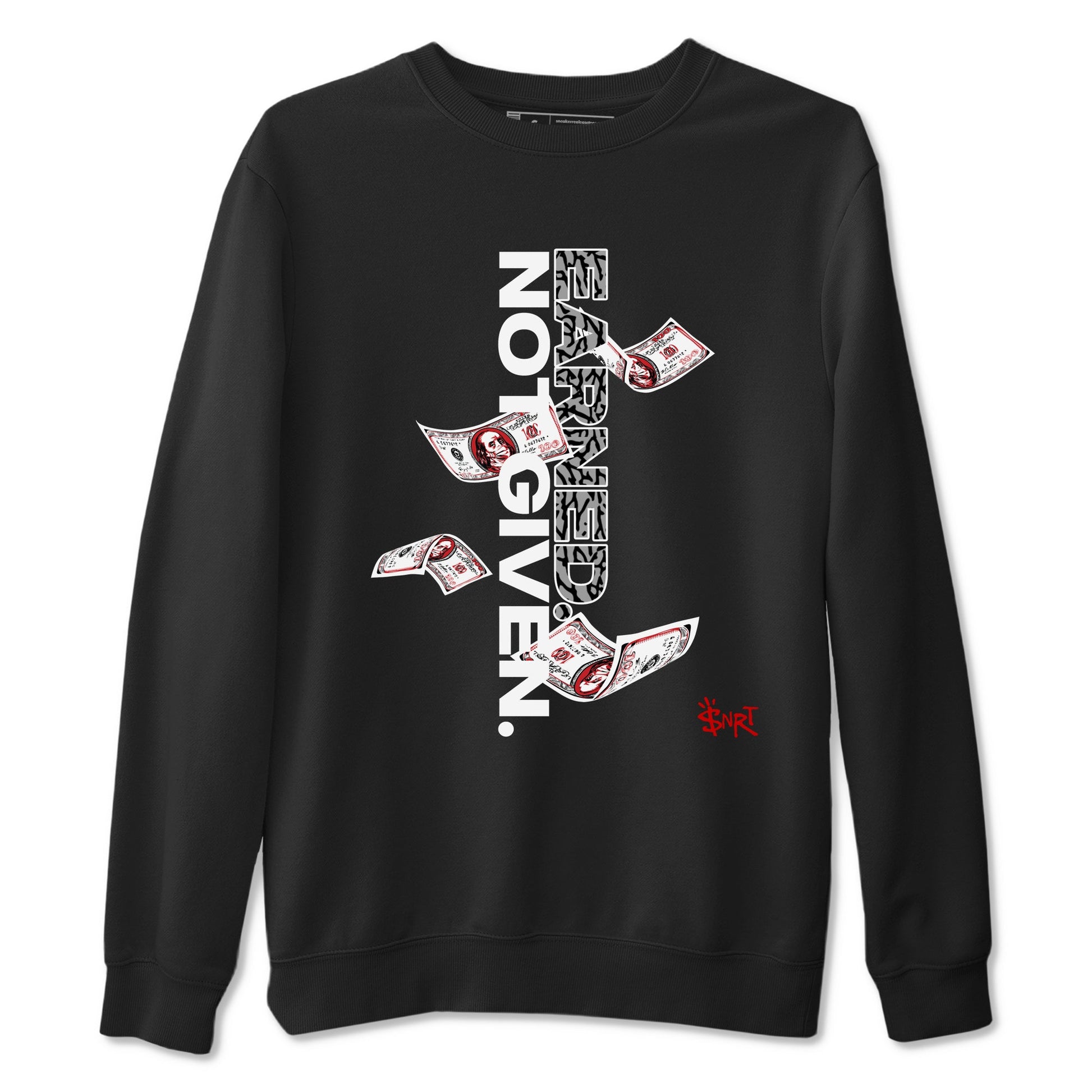 3s Cement Grey shirts to match jordans Earned Not Given sneaker match tees Air Jordan 3 Cement Grey SNRT Sneaker Release Tees unisex cotton Black 2 crew neck shirts