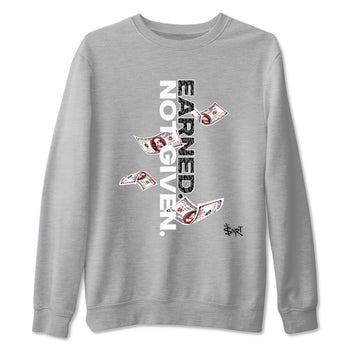 3s Cement Grey shirts to match jordans Earned Not Given sneaker match tees Air Jordan 3 Cement Grey SNRT Sneaker Release Tees unisex cotton Heather Grey 2 crew neck shirts