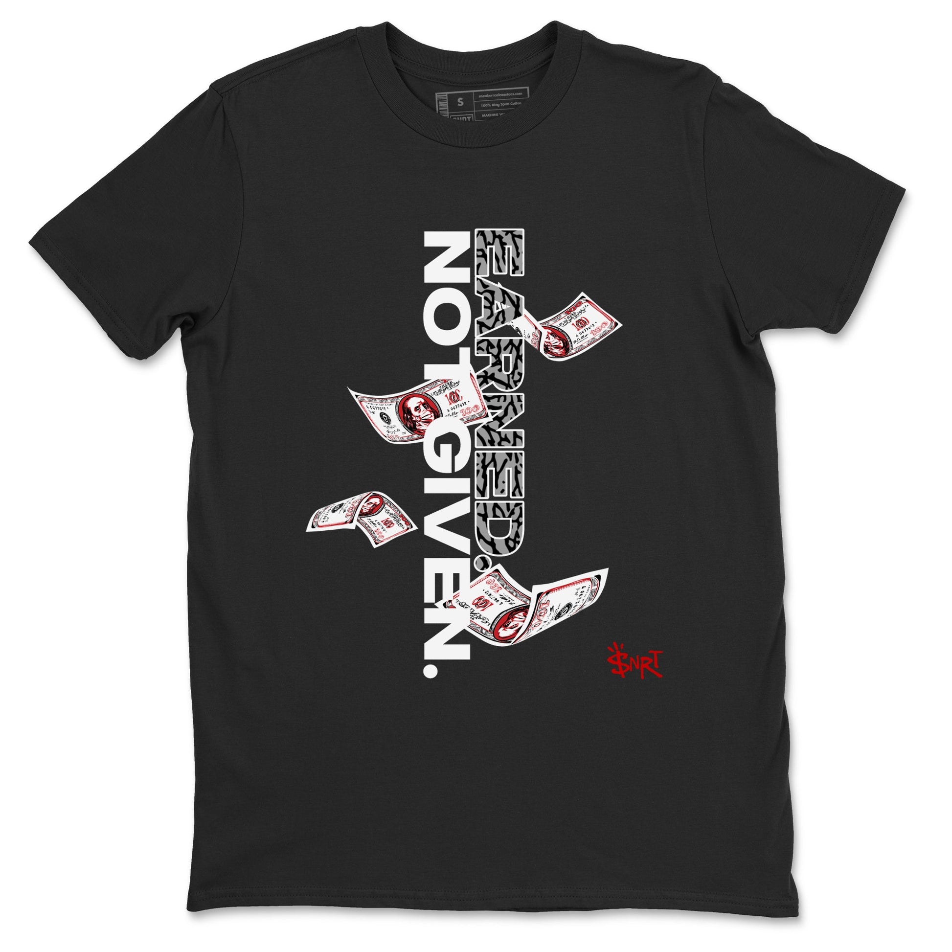 3s Cement Grey shirts to match jordans Earned Not Given sneaker match tees Air Jordan 3 Cement Grey SNRT Sneaker Release Tees unisex cotton Black 2 crew neck shirts