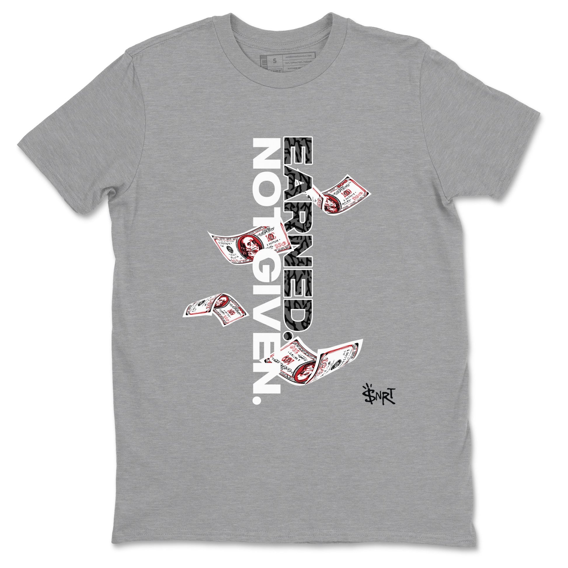 3s Cement Grey shirts to match jordans Earned Not Given sneaker match tees Air Jordan 3 Cement Grey SNRT Sneaker Release Tees unisex cotton Heather Grey 2 crew neck shirts