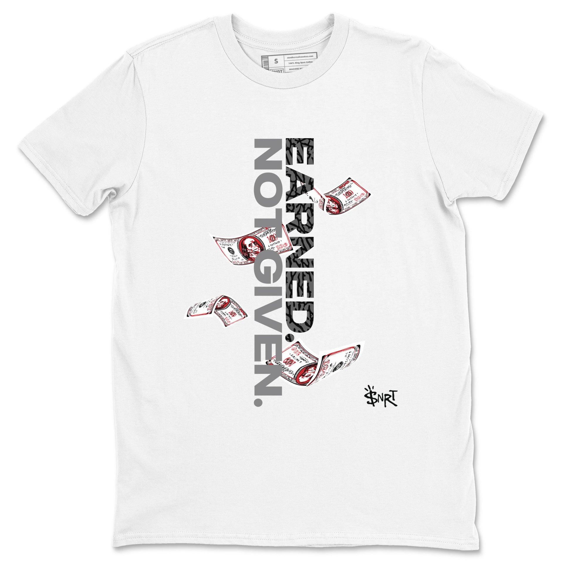 3s Cement Grey shirts to match jordans Earned Not Given sneaker match tees Air Jordan 3 Cement Grey SNRT Sneaker Release Tees unisex cotton White 2 crew neck shirts