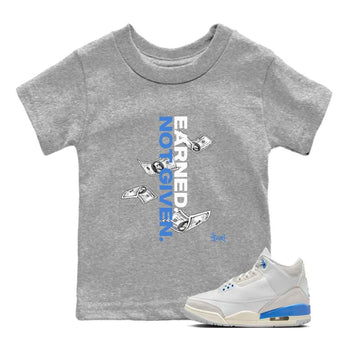 3s Lucky Shorts shirts to match jordans Earned Not Given best t shirts to wear with jordans Air Jordan 3 Lucky Shorts match shoes to clothes SNRT Sneaker Tees Youth Baby Heather Grey 1 tee
