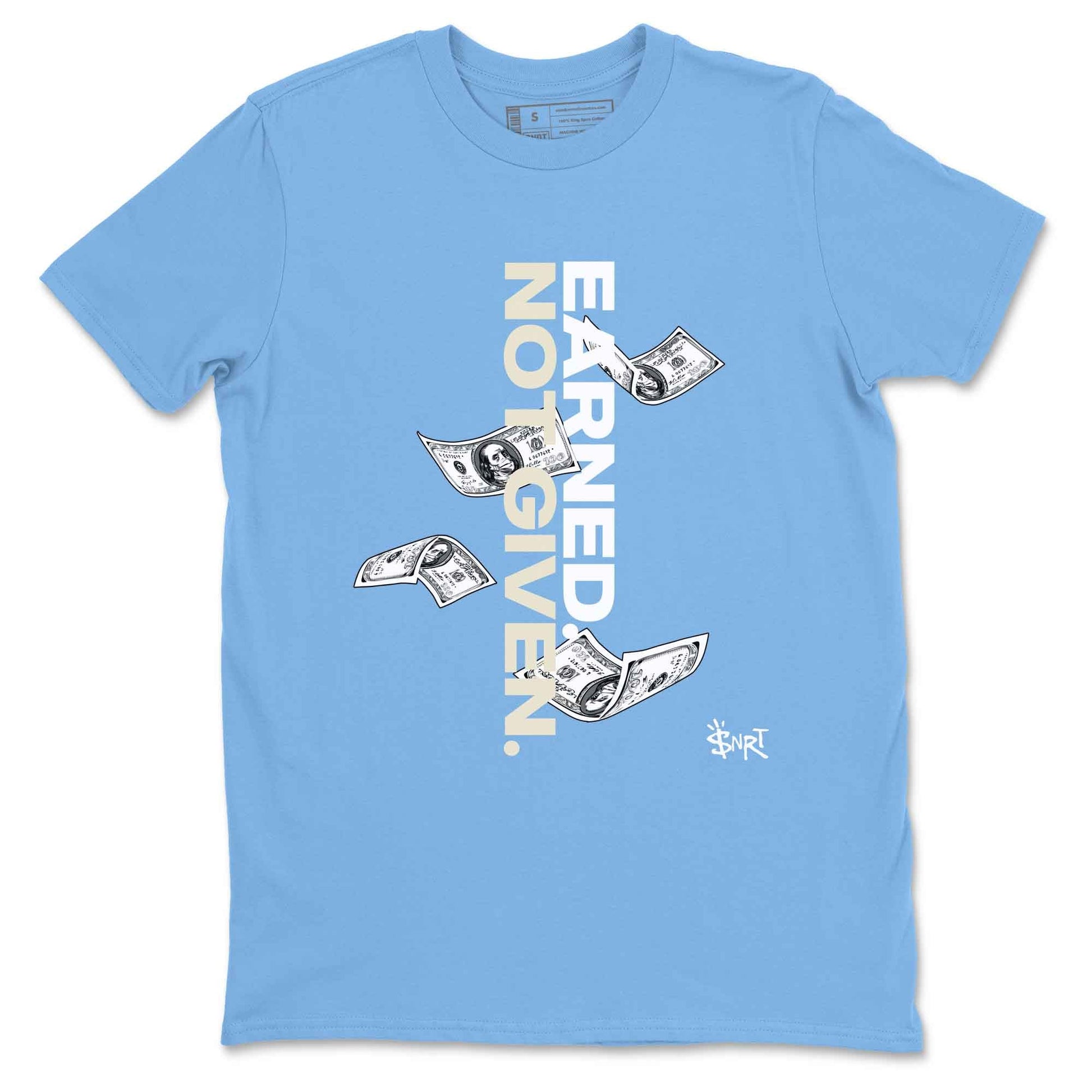 3s Lucky Shorts shirts to match jordans Earned Not Given best t shirts to wear with jordans Air Jordan 3 Lucky Shorts match shoes to clothes SNRT Sneaker Tees unisex cotton Carolina Blue 2 shirts