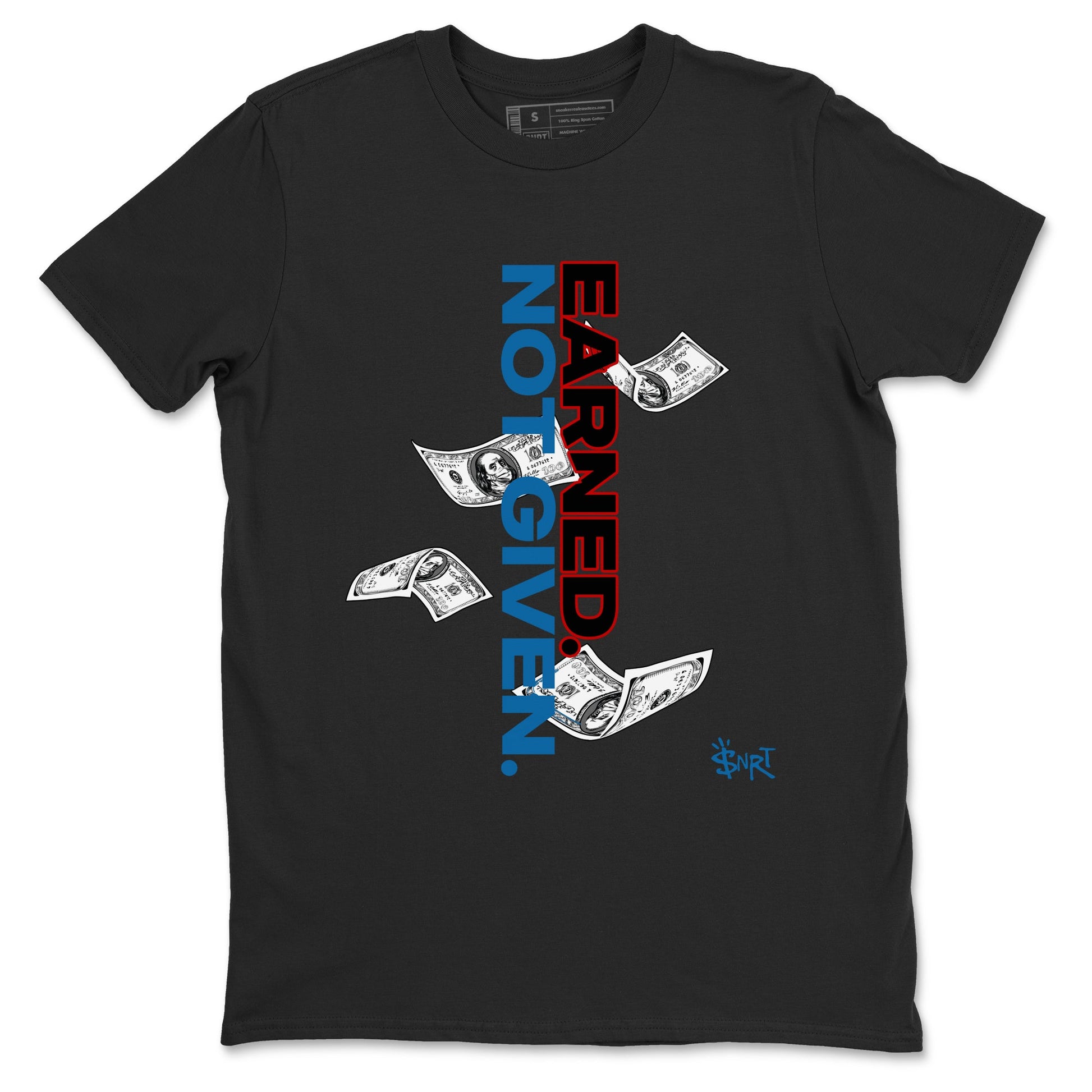 Earned Not Given sneaker match t-shirt styled to complete your fit with the Air Jordan 3 Rare Air sneakers, shown in Black 2.