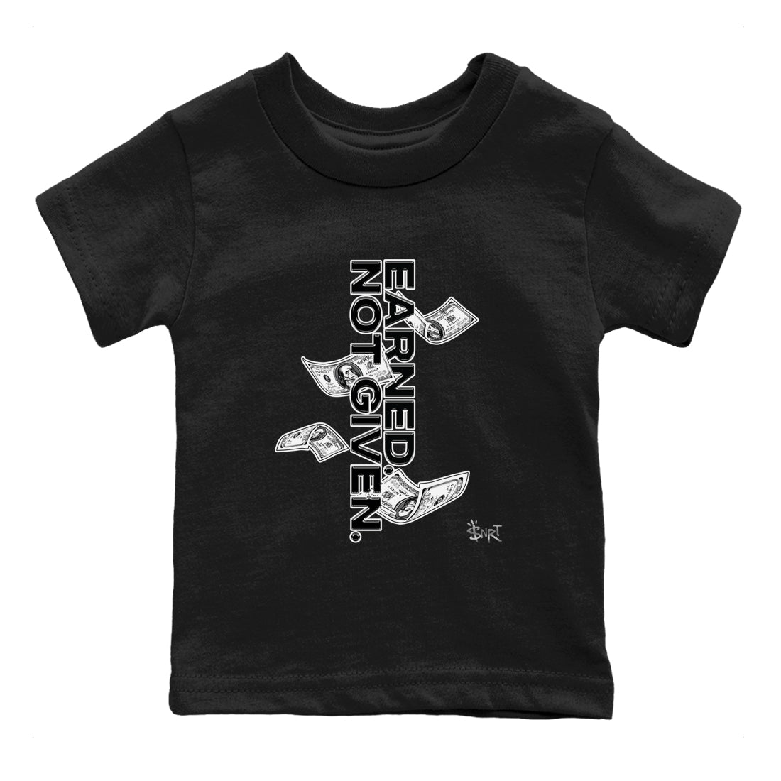 4s Black Cat shirts to match jordans Earned Not Given sneaker match tees Air Jordan 4 Black Cat match shoes to clothes SNRT Sneaker Tees Youth Baby Black 2 tee