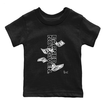 4s Black Cat shirts to match jordans Earned Not Given sneaker match tees Air Jordan 4 Black Cat match shoes to clothes SNRT Sneaker Tees Youth Baby Black 2 tee