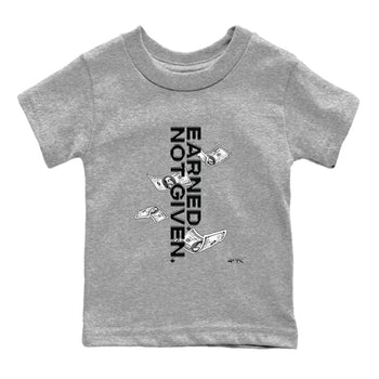 4s Black Cat shirts to match jordans Earned Not Given sneaker match tees Air Jordan 4 Black Cat match shoes to clothes SNRT Sneaker Tees Youth Baby Heather Grey 2 tee