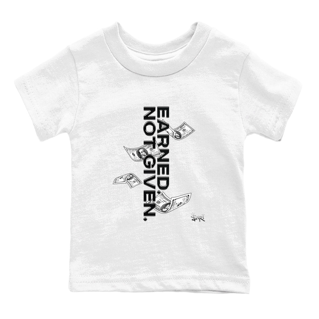4s Black Cat shirts to match jordans Earned Not Given sneaker match tees Air Jordan 4 Black Cat match shoes to clothes SNRT Sneaker Tees Youth Baby White 2 tee