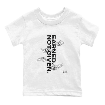 4s Black Cat shirts to match jordans Earned Not Given sneaker match tees Air Jordan 4 Black Cat match shoes to clothes SNRT Sneaker Tees Youth Baby White 2 tee