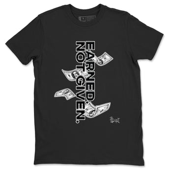 4s Black Cat shirts to match jordans Earned Not Given sneaker match tees Air Jordan 4 Black Cat match shoes to clothes SNRT Sneaker Tees unisex cotton Black 2 shirts