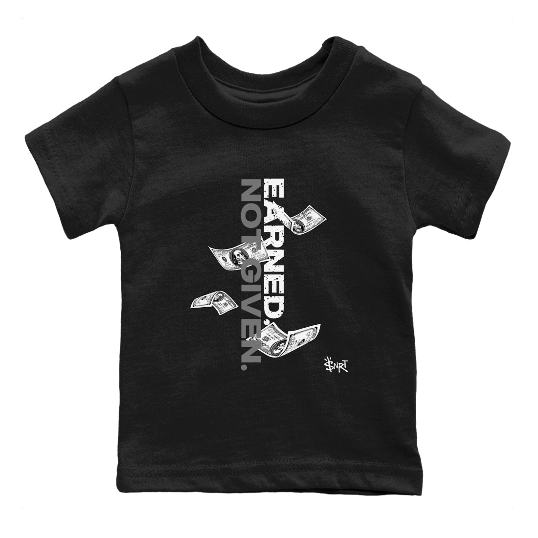 4s Fear shirts to match jordans Earned Not Given sneaker match tees Air Jordan 4 Retro Fear match shoes to clothes SNRT Sneaker Tees Youth Baby Black 2 tee