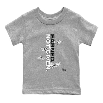 4s Fear shirts to match jordans Earned Not Given sneaker match tees Air Jordan 4 Retro Fear match shoes to clothes SNRT Sneaker Tees Youth Baby Heather Grey 2 tee