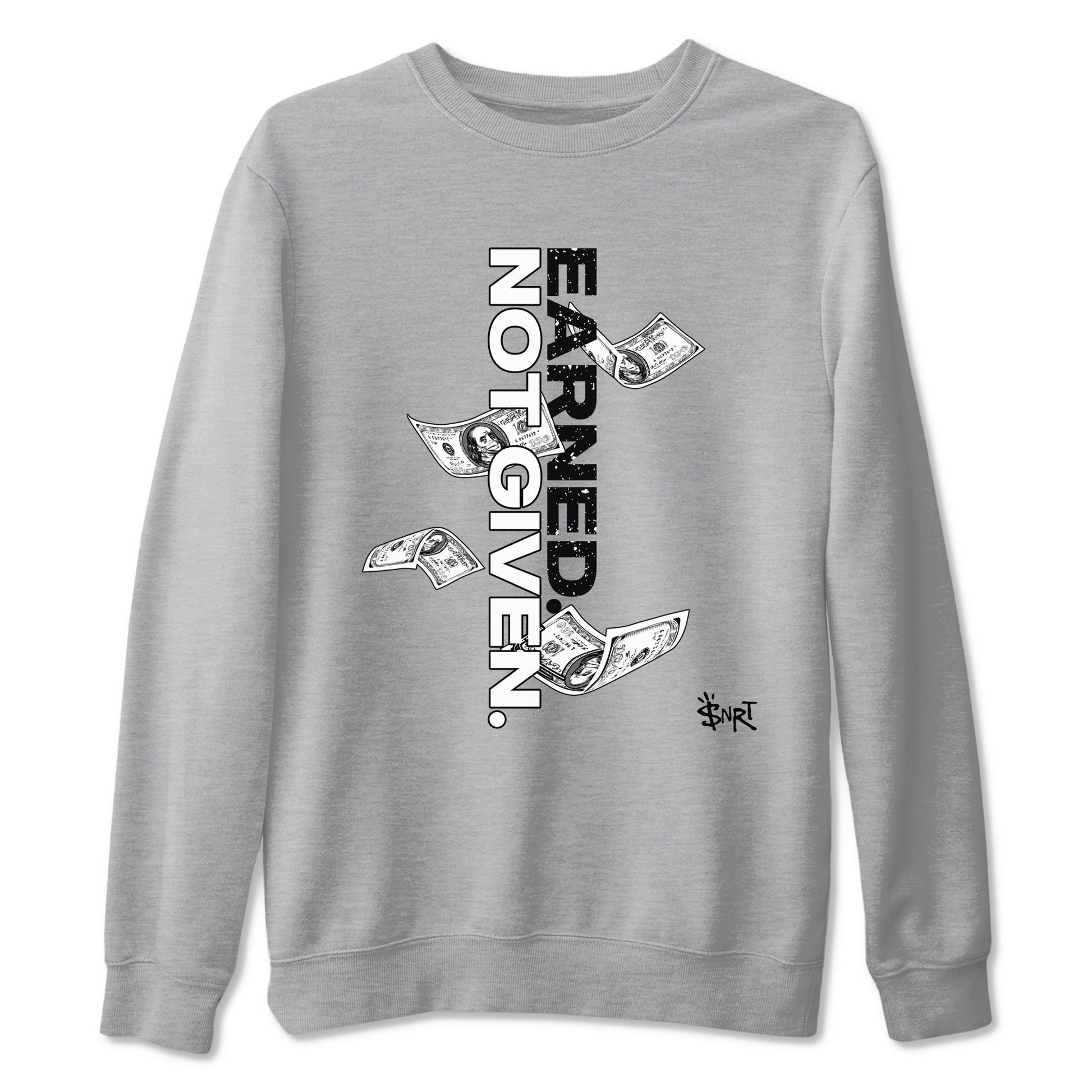 4s Fear shirts to match jordans Earned Not Given sneaker match tees Air Jordan 4 Retro Fear match shoes to clothes SNRT Sneaker Tees unisex cotton Heather Grey 2 shirts