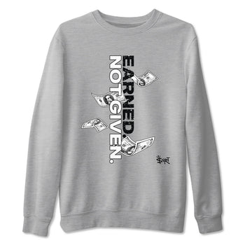 4s Fear shirts to match jordans Earned Not Given sneaker match tees Air Jordan 4 Retro Fear match shoes to clothes SNRT Sneaker Tees unisex cotton Heather Grey 2 shirts