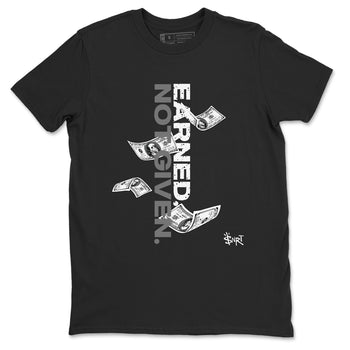 4s Fear shirts to match jordans Earned Not Given sneaker match tees Air Jordan 4 Retro Fear match shoes to clothes SNRT Sneaker Tees unisex cotton Black 2 shirts