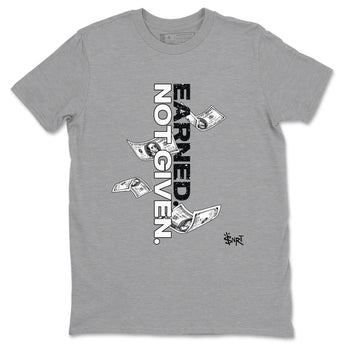4s Fear shirts to match jordans Earned Not Given sneaker match tees Air Jordan 4 Retro Fear match shoes to clothes SNRT Sneaker Tees unisex cotton Heather Grey 2 shirts