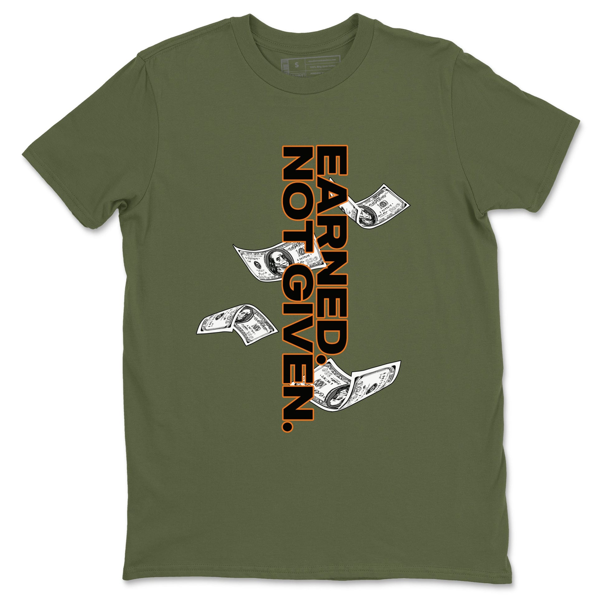 Sneaker match tees – Sneaker Tees To Match Undefeated inspired colorways Air Jordan 4 OG Olive Shoes  – Earned Not Given Tee Military Green 2