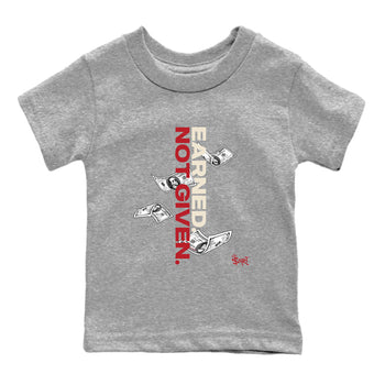 Sneaker match tees – Sneaker Tees To Match Air Jordan 4 Valentines Day Shoes – Earned Not Given Kids T-Shirt Heather Grey 2