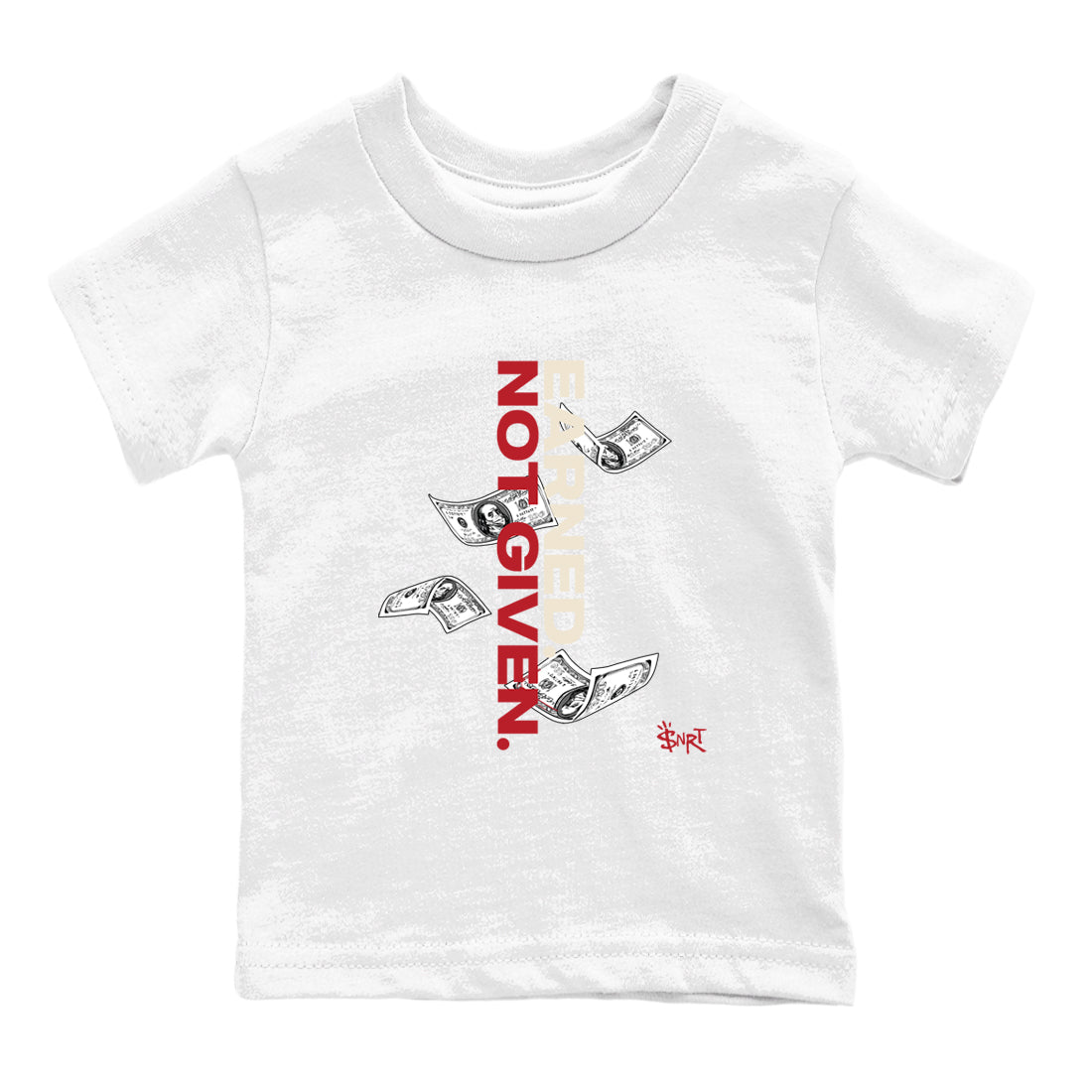 Sneaker match tees – Sneaker Tees To Match Air Jordan 4 Valentines Day Shoes – Earned Not Given Kids T-Shirt White 2