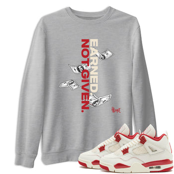 Sneaker match tees – Sneaker Tees To Match Air Jordan 4 Valentines Day Shoes – Earned Not Given Tee Heather Grey 1