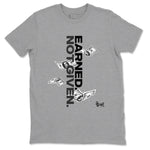 4s White Thunder shirts to match jordans Earned Not Given sneaker match tees Air Jordan 4 White Thunder SNRT Sneaker Release Tees unisex cotton Heather Grey 2 crew neck shirts