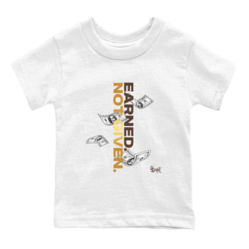 5s Golden Ticket shirts to match jordans  Earned Not Given shirts to match jordans Air Jordan 5 Golden Ticket match shoes to clothes SNRT Sneaker Tees Youth Baby White 2 tee