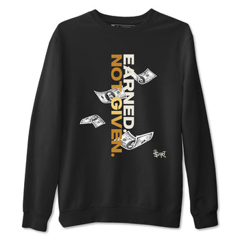 5s Golden Ticket shirts to match jordans  Earned Not Given shirts to match jordans Air Jordan 5 Golden Ticket match shoes to clothes SNRT Sneaker Tees unisex cotton Black 2 shirts