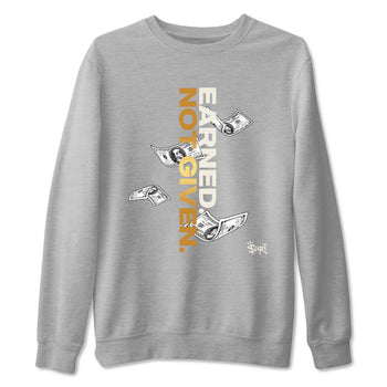 5s Golden Ticket shirts to match jordans  Earned Not Given shirts to match jordans Air Jordan 5 Golden Ticket match shoes to clothes SNRT Sneaker Tees unisex cotton Heather Grey 2 shirts