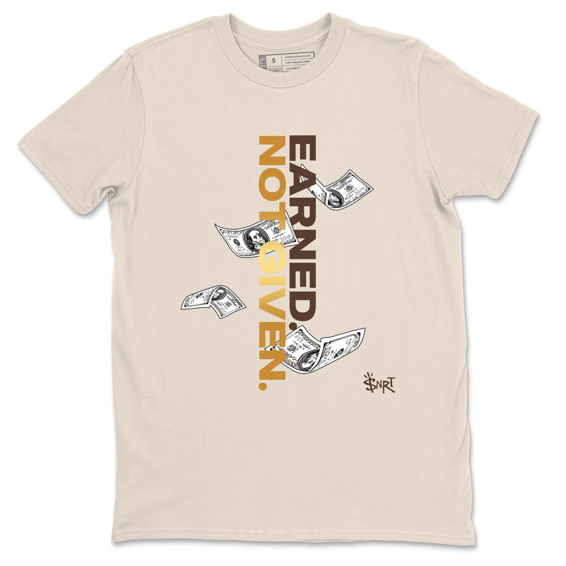 5s Golden Ticket shirts to match jordans  Earned Not Given shirts to match jordans Air Jordan 5 Golden Ticket match shoes to clothes SNRT Sneaker Tees unisex cotton Natural 2 shirts