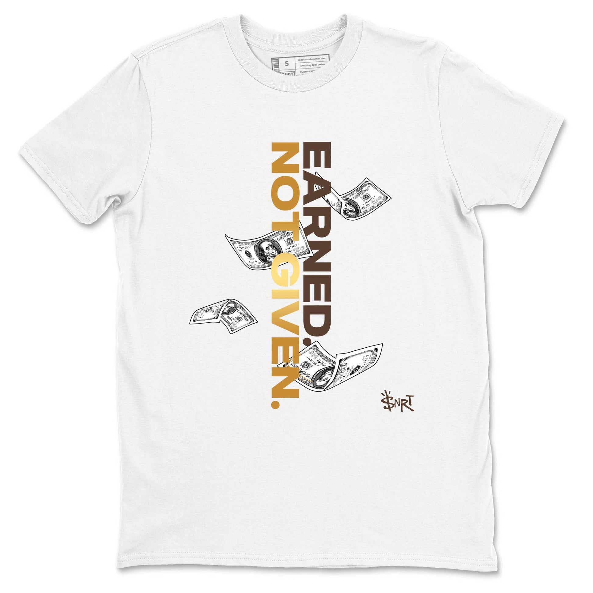 5s Golden Ticket shirts to match jordans  Earned Not Given shirts to match jordans Air Jordan 5 Golden Ticket match shoes to clothes SNRT Sneaker Tees unisex cotton White 2 shirts
