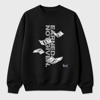 Sneakerfit for Sneakerheads – Sneaker Tees To Match Air Jordan 5 Wolf Grey Sneakers – Earned Not Given Tee Black 2