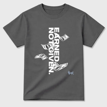 Sneakerfit for Sneakerheads – Sneaker Tees To Match Air Jordan 5 Wolf Grey Sneakers – Earned Not Given Tee Cool Grey 2
