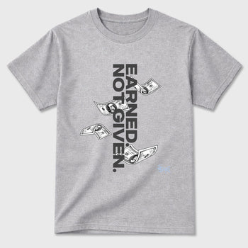 Sneakerfit for Sneakerheads – Sneaker Tees To Match Air Jordan 5 Wolf Grey Sneakers – Earned Not Given Tee Heather Grey 2